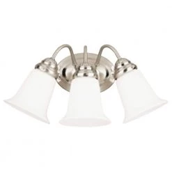 3-Light Brushed Nickel Interior Wall Fixture with White Opal Glass by Westinghouse