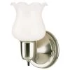 1-Light Brushed Nickel Interior Wall Fixture with On/Off Switch and White Opal Glass by Westinghouse