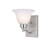 1-Light Brushed Nickel Interior Wall Fixture with Frosted White Alabaster Glass by Westinghouse