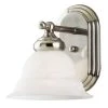 1-Light Brushed Nickel Interior Wall Fixture with Frosted White Alabaster Glass by Westinghouse