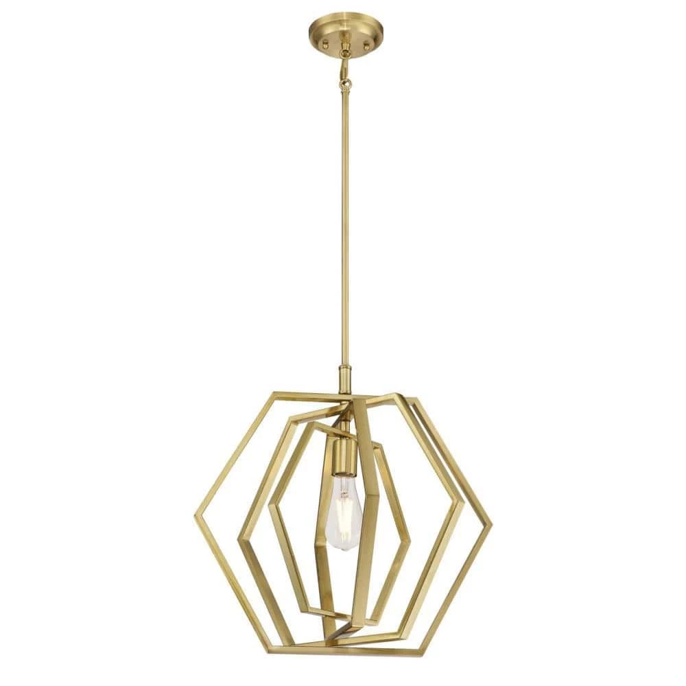 Holly 1-Light Champagne Brass Pendant by Westinghouse 1 Holly 1-Light Champagne Brass Pendant by Westinghouse