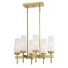 Chaddsford 6-Light Champagne Brass Chandelier with Frosted Glass Shades by Westinghouse