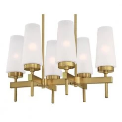 Chaddsford 6-Light Champagne Brass Chandelier with Frosted Glass Shades by Westinghouse -Westinghouse Shop champagne brass westinghouse chandeliers 6352700 c3 1000