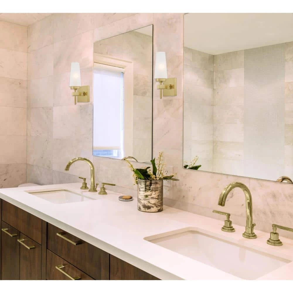 Chaddsford 1-Light Champagne Brass Wall Mount Sconce by Westinghouse 4 Chaddsford 1-Light Champagne Brass Wall Mount Sconce by Westinghouse - Image 4