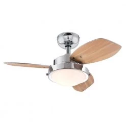 Wengue 30 in. Integrated LED Chrome Ceiling Fan with Light Kit by Westinghouse -Westinghouse Shop chrome westinghouse ceiling fans with lights 7224100 4f 1000
