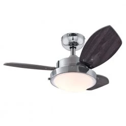 Wengue 30 in. Integrated LED Chrome Ceiling Fan with Light Kit by Westinghouse