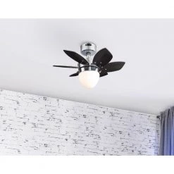 Origami 24 in. LED Chrome Ceiling Fan with Light Kit by Westinghouse -Westinghouse Shop chrome westinghouse ceiling fans with lights 7236900 31 1000