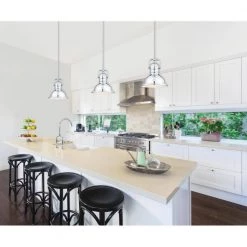 Boswell 1-Light Chrome LED Mini Pendant with Frosted Prismatic Acrylic Lens by Westinghouse -Westinghouse Shop chrome westinghouse pendant lights 63083a 4f 1000