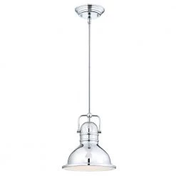 Boswell 1-Light Chrome LED Mini Pendant with Frosted Prismatic Acrylic Lens by Westinghouse
