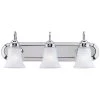 3-Light Interior Chrome Wall Fixture with Frosted Pleated Glass by Westinghouse
