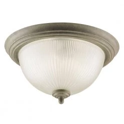 2-Light Cobblestone Interior Ceiling Flush Mount with Frosted Ribbed Glass by Westinghouse