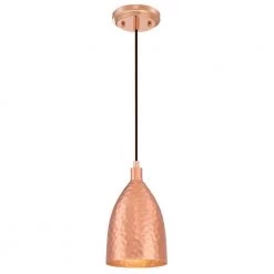 1-Light Hammered Copper Mini Pendant by Westinghouse