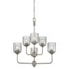 Basset 6-Light Dark Pewter Chandelier with Smoke Grey Hammered Glass Shades by Westinghouse