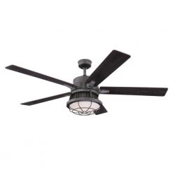Chambers 60 in. Integrated LED Distressed Aluminum Ceiling Fan with Light Kit and Remote Control by Westinghouse -Westinghouse Shop distressed aluminum westinghouse ceiling fans with lights 7220400 44 1000