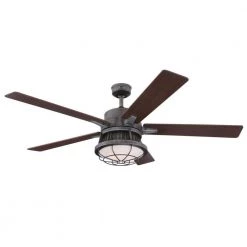 Chambers 60 in. Integrated LED Distressed Aluminum Ceiling Fan with Light Kit and Remote Control by Westinghouse
