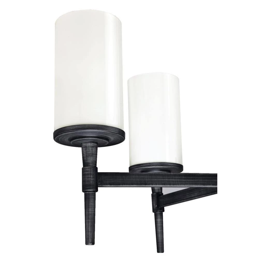 Courtfield 5-Light Distressed Aluminum Chandelier with White Opal Glass Shades by Westinghouse 5 Courtfield 5-Light Distressed Aluminum Chandelier with White Opal Glass Shades by Westinghouse - Image 5