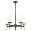 Courtfield 5-Light Distressed Aluminum Chandelier with White Opal Glass Shades by Westinghouse