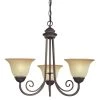 3-Light Ebony Bronze Interior Chandelier with Aged Alabaster Glass by Westinghouse