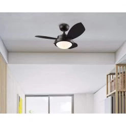 Wengue 30 in. Integrated LED Espresso Ceiling Fan with Light Kit by Westinghouse -Westinghouse Shop espresso westinghouse ceiling fans with lights 7233000 31 1000