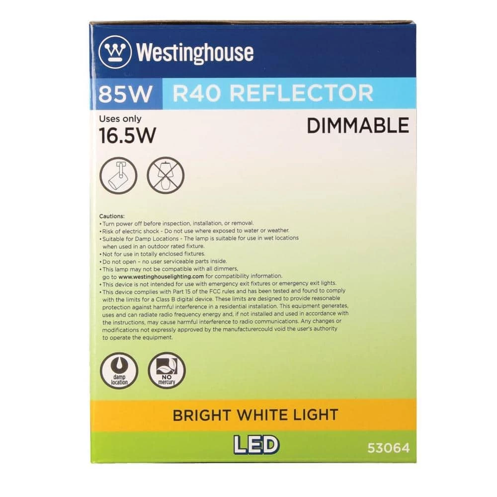 85-Watt Equivalent Bright White R40 Dimmable LED Light Bulb by Westinghouse 4 85-Watt Equivalent Bright White R40 Dimmable LED Light Bulb by Westinghouse - Image 4