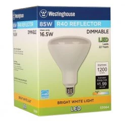85-Watt Equivalent Bright White R40 Dimmable LED Light Bulb by Westinghouse 10 85-Watt Equivalent Bright White R40 Dimmable LED Light Bulb by Westinghouse -Westinghouse Shop frost westinghouse led light bulbs 5306400 4f 1000