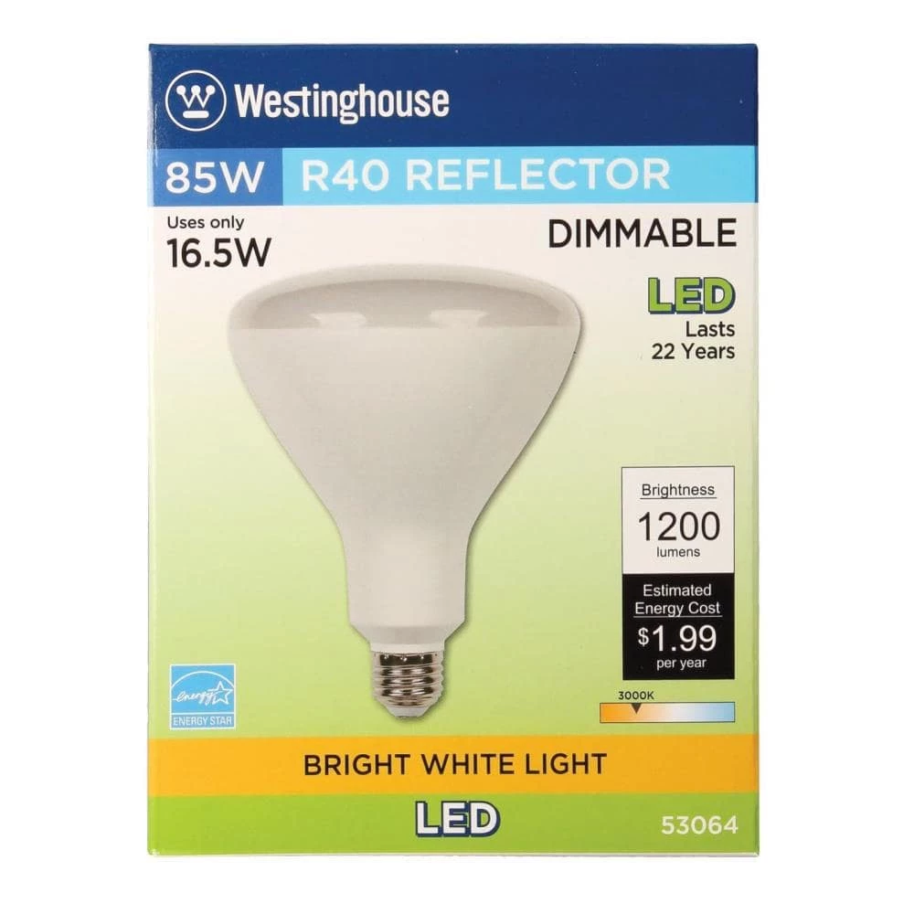 85-Watt Equivalent Bright White R40 Dimmable LED Light Bulb by Westinghouse 2 85-Watt Equivalent Bright White R40 Dimmable LED Light Bulb by Westinghouse - Image 2