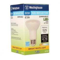 50W Equivalent Bright White R20 Dimmable LED Light Bulb (6 pack) by Westinghouse -Westinghouse Shop frost westinghouse led light bulbs 5316120 4f 1000