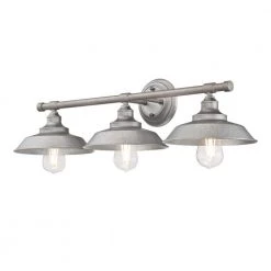 Iron Hill 3-Light Galvanized Steel Wall Mount Bath Light by Westinghouse -Westinghouse Shop galvanized steel westinghouse vanity lighting 6354700 4f 1000