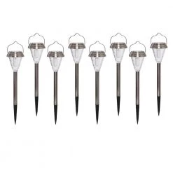 Solar Stainless Steel LED Path Light with Portable Hanging Lantern (8-Pack) by Westinghouse