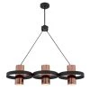 Ariana 3-Light Matte Black Chandelier with Copper Shades by Westinghouse