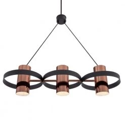 Ariana 3-Light Matte Black Chandelier with Copper Shades by Westinghouse -Westinghouse Shop matte black copper westinghouse chandeliers 6368900 c3 1000