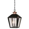 Valley Forge 3-Light Matte Black with Washed Copper Accents Outdoor Hanging Pendant by Westinghouse