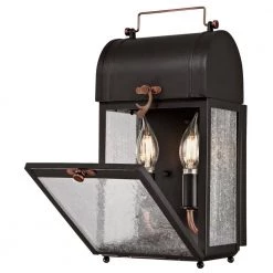Mulberry 2-Light Matte Black with Washed Copper Accents Outdoor Wall Lantern Sconce by Westinghouse -Westinghouse Shop matte black washed westinghouse outdoor sconces 6334900 1f 1000