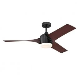 Evan 52 in. LED Matte Black Ceiling Fan with Light Fixture and Remote Control by Westinghouse