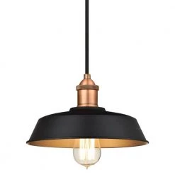 Ida 1-Light Matte Black and Washed Copper Pendant by Westinghouse -Westinghouse Shop matte black westinghouse chandeliers 6309000 4f 1000