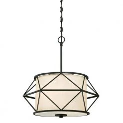 2-Light Matte Black Finish Pendant by Westinghouse