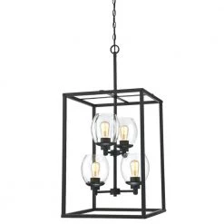 Ardleigh 4-Light Matte Black Chandelier with Clear Glass Shades by Westinghouse