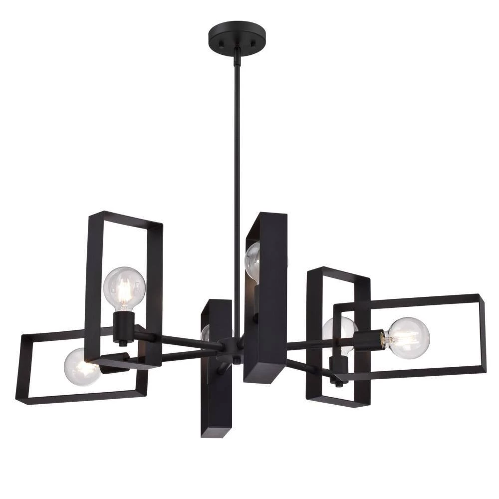 Porter 6-Light Matte Black Chandelier by Westinghouse 4 Porter 6-Light Matte Black Chandelier by Westinghouse - Image 4