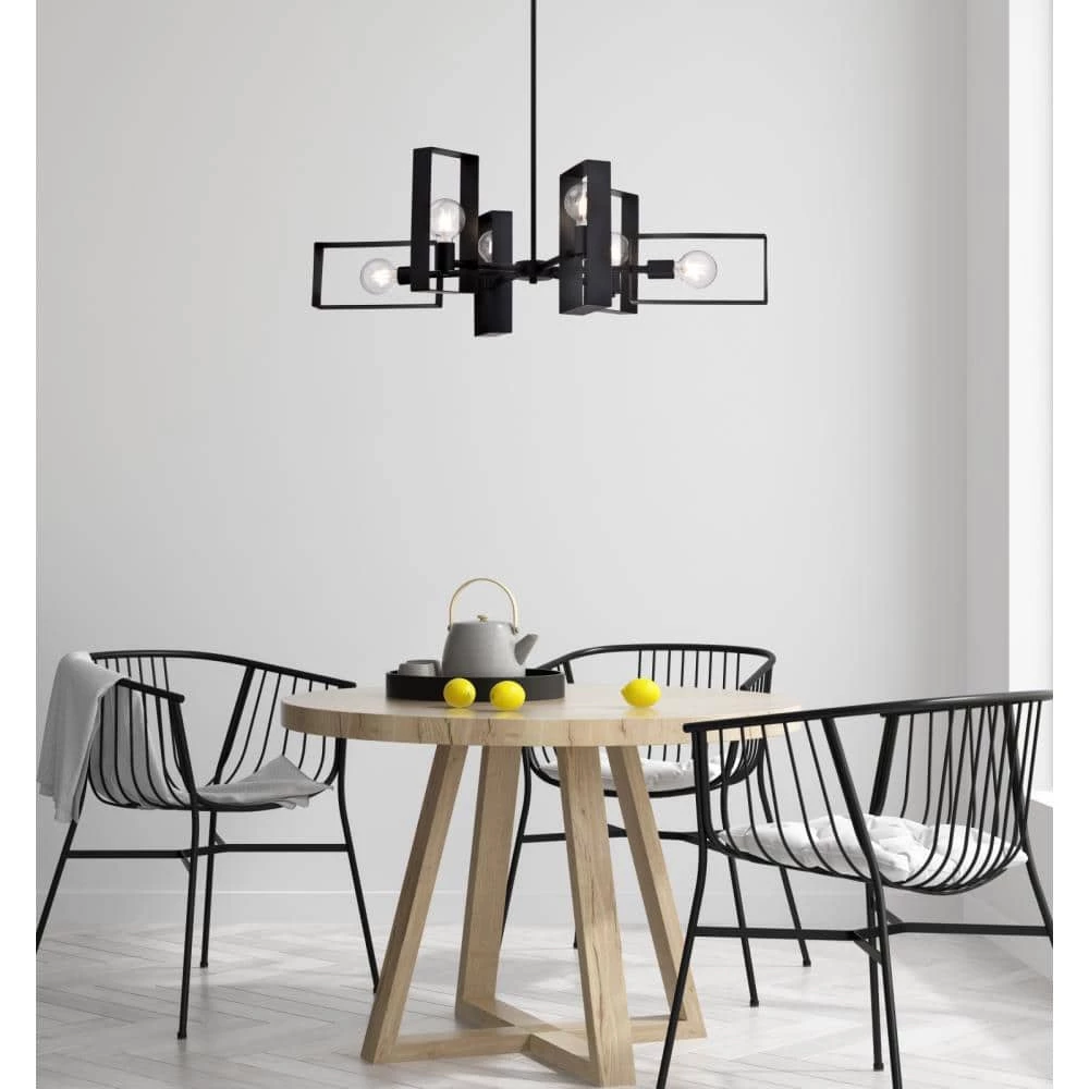 Porter 6-Light Matte Black Chandelier by Westinghouse 6 Porter 6-Light Matte Black Chandelier by Westinghouse - Image 6