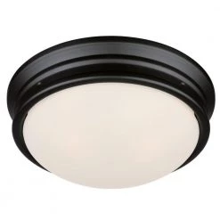 Meadowbrook 2-Light Matte Black Outdoor Flush Mount Light with Frosted Glass by Westinghouse -Westinghouse Shop matte black westinghouse outdoor flush mount lights 6578100 44 1000