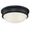 Meadowbrook 2-Light Matte Black Outdoor Flush Mount Light with Frosted Glass by Westinghouse