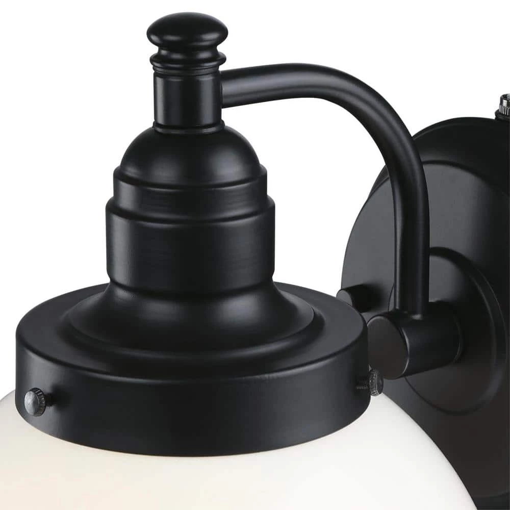 Eddystone 1-Light Matte Black Outdoor Wall Mount Sconce with White Opal Glass, Dusk to Dawn Sensor by Westinghouse 5 Eddystone 1-Light Matte Black Outdoor Wall Mount Sconce with White Opal Glass, Dusk to Dawn Sensor by Westinghouse - Image 5
