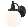 Eddystone 1-Light Matte Black Outdoor Wall Mount Sconce with White Opal Glass, Dusk to Dawn Sensor by Westinghouse