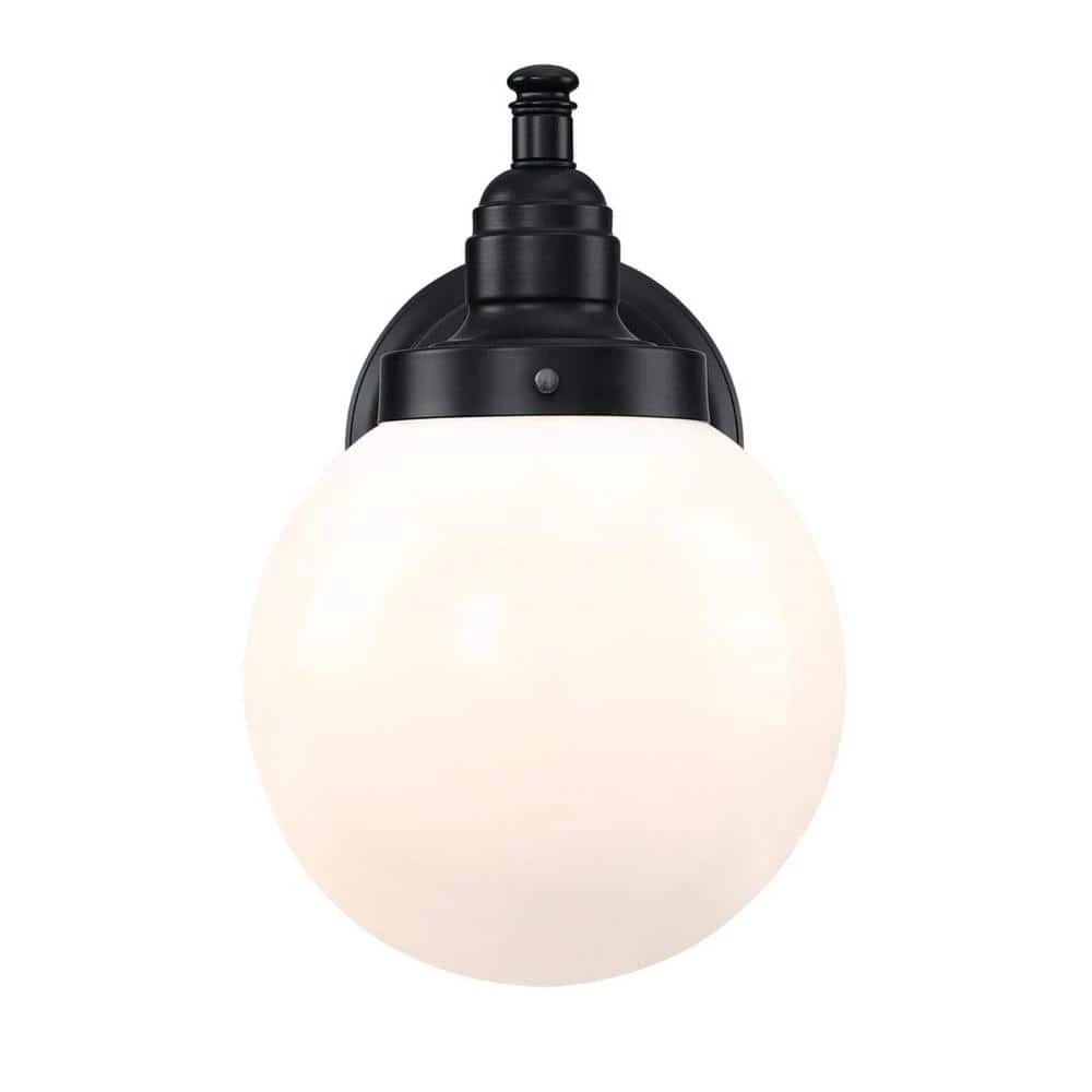 Eddystone 1-Light Matte Black Outdoor Wall Mount Sconce with White Opal Glass, Dusk to Dawn Sensor by Westinghouse 3 Eddystone 1-Light Matte Black Outdoor Wall Mount Sconce with White Opal Glass, Dusk to Dawn Sensor by Westinghouse - Image 3