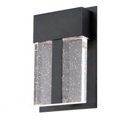 Cava II 1-Light Matte Black LED Outdoor Wall Sconce Light with Bubble Glass by Westinghouse
