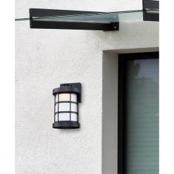 Barkley 1-Light Matte Black LED Outdoor Dimmable Wall Mount Lantern with Frosted Glass by Westinghouse -Westinghouse Shop matte black westinghouse outdoor sconces 6579100 31 1000