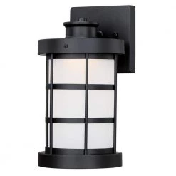 Barkley 1-Light Matte Black LED Outdoor Dimmable Wall Mount Lantern with Frosted Glass by Westinghouse