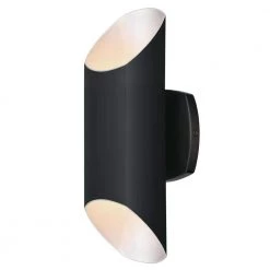 Carson 2-Light Matte Black LED Outdoor Dimmable Wall Cylinder Light by Westinghouse