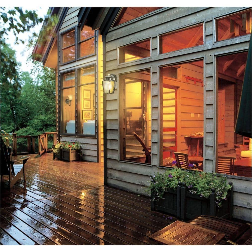 1-Light Matte Black Steel Exterior Wall Lantern Sconce with Clear Curved Glass Panels by Westinghouse 2 1-Light Matte Black Steel Exterior Wall Lantern Sconce with Clear Curved Glass Panels by Westinghouse - Image 2