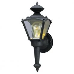 1-Light Matte Black Steel Exterior Wall Coach Light Sconce with Clear Glass Panels by Westinghouse